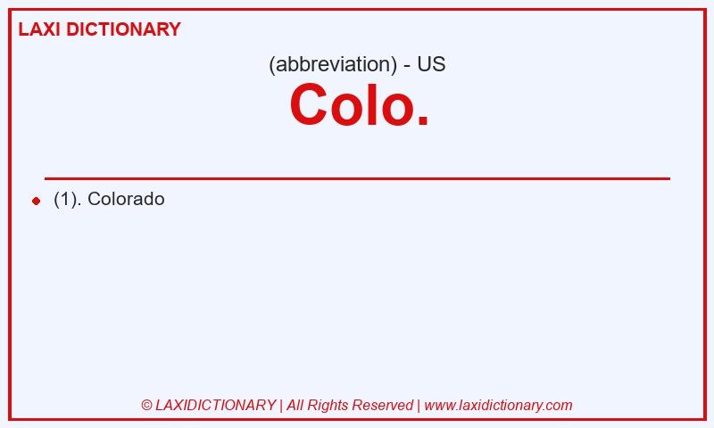 Definition Colo. in American English