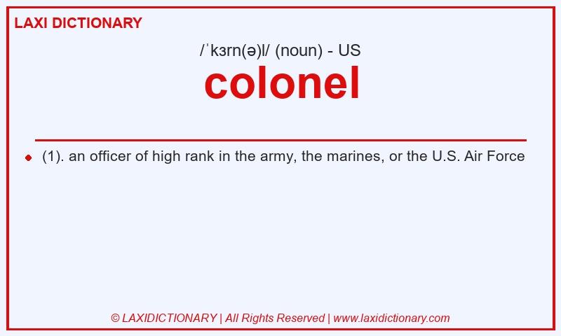 Definition colonel in American English