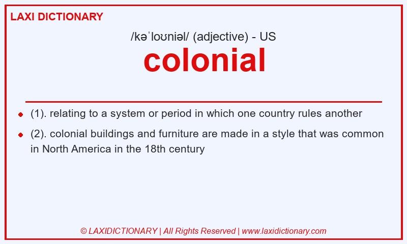 Definition colonial in American English