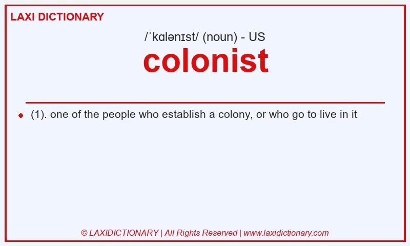 Definition colonist in American English