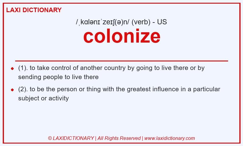 Definition colonize in American English