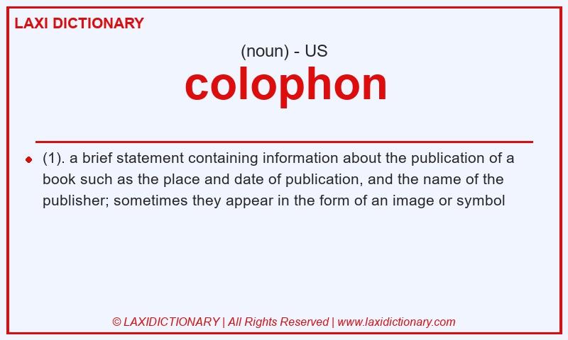 Definition colophon in American English