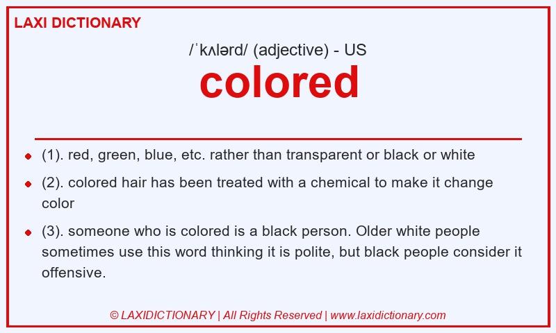 Definition colored in American English
