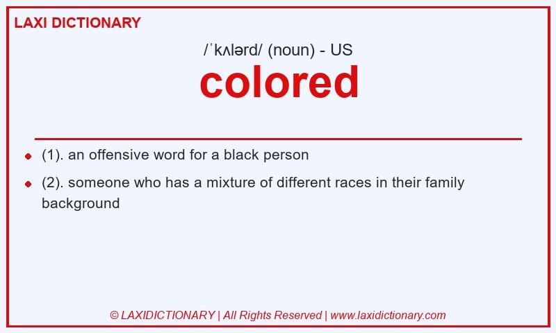 Definition colored in American English