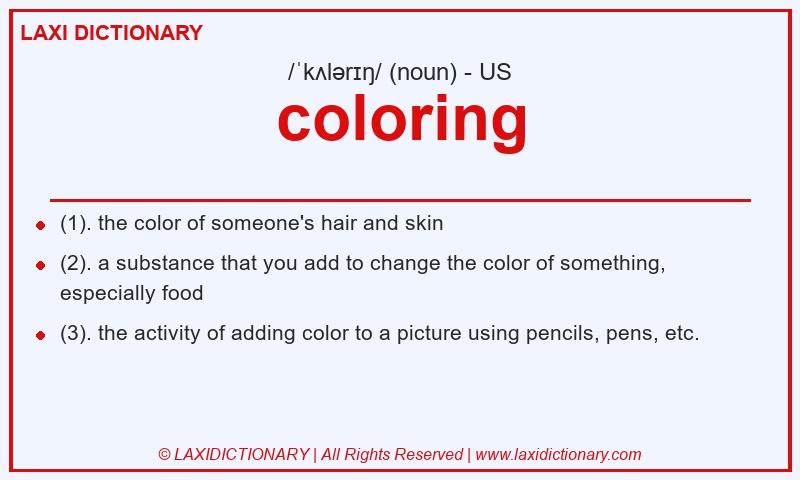 Definition coloring in American English
