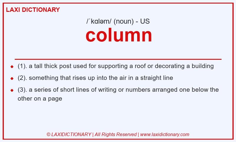 Definition column in American English