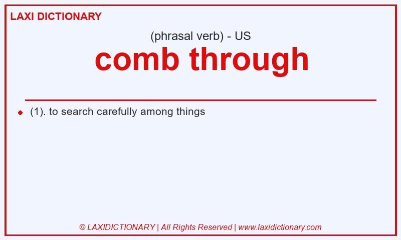 Definition comb through in American English