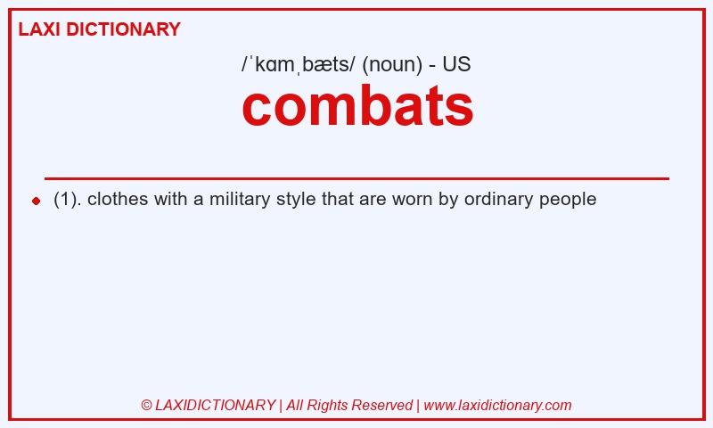 Definition combats in American English