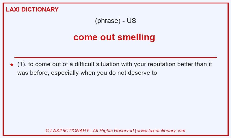 Definition come out smelling in American English