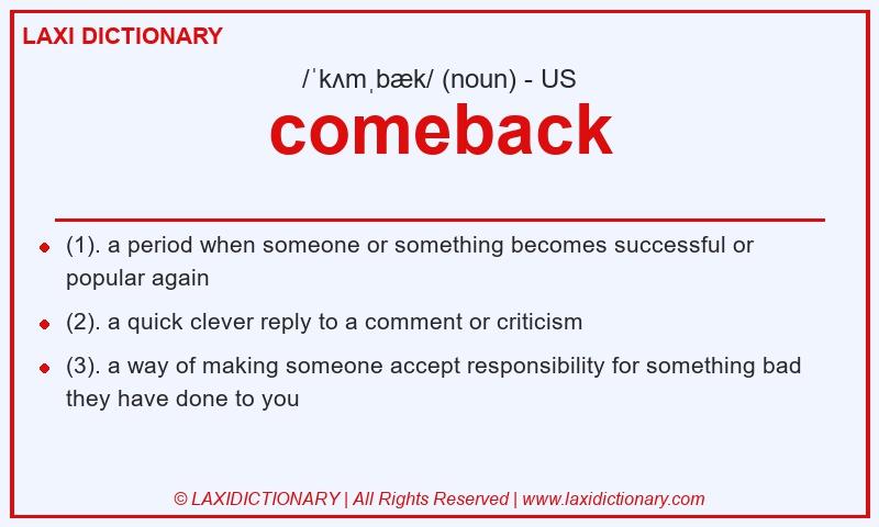 Definition comeback in American English