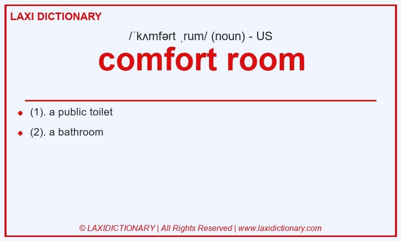 Definition comfort room in American English