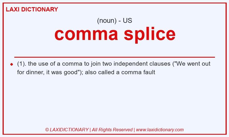Definition comma splice in American English