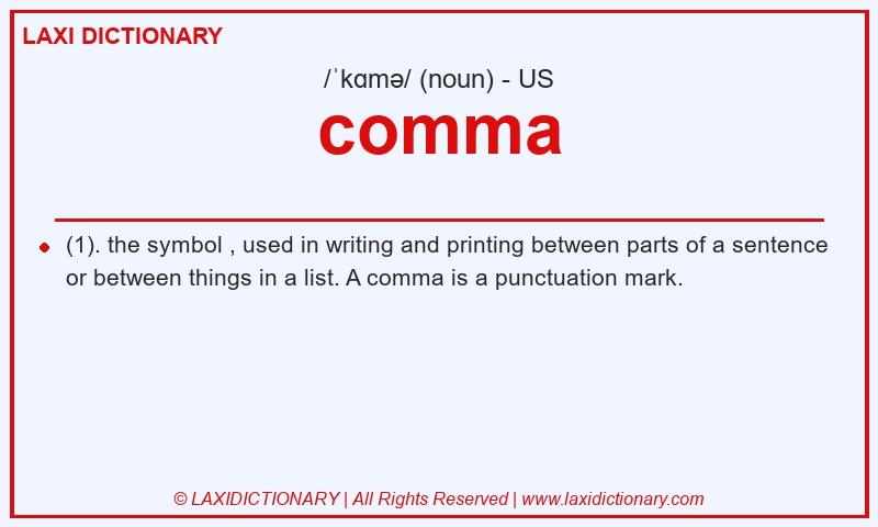 Definition comma in American English
