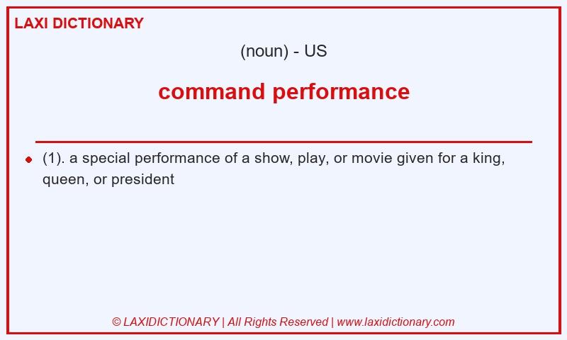 Definition command performance in American English