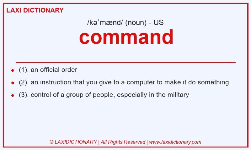Definition command in American English