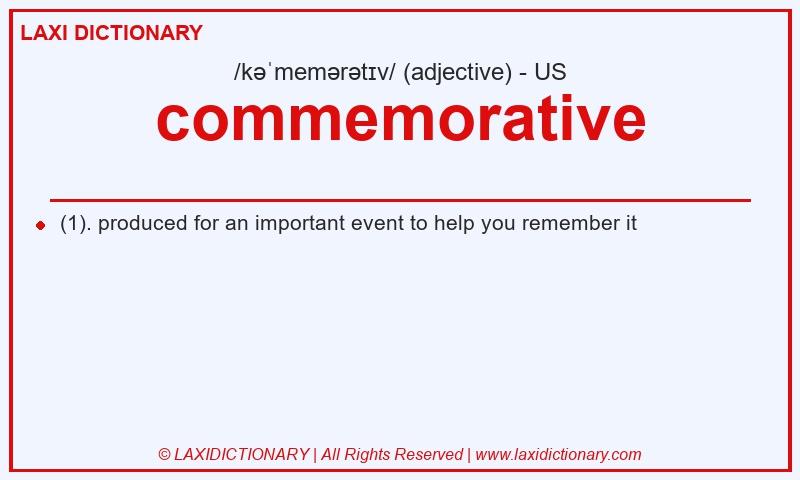 Definition commemorative in American English