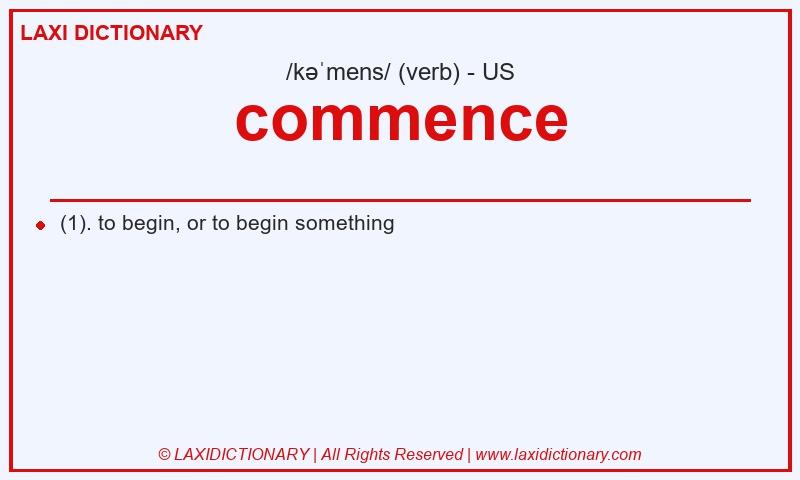 Definition commence in American English