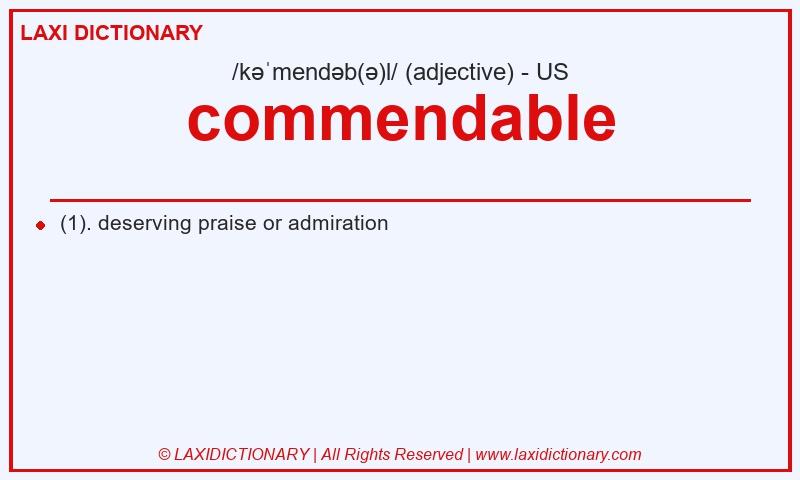 Definition commendable in American English
