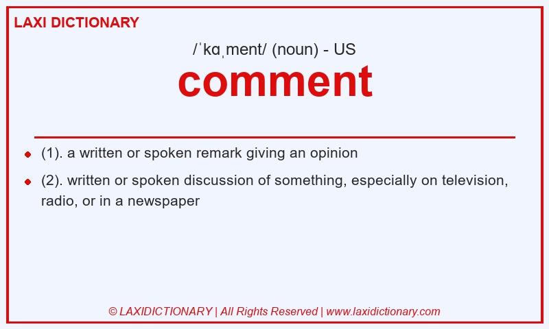 Definition comment in American English