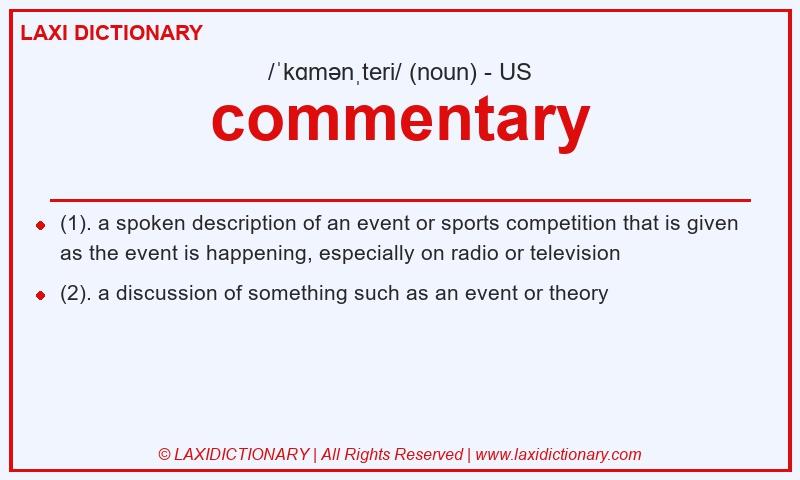 Definition commentary in American English