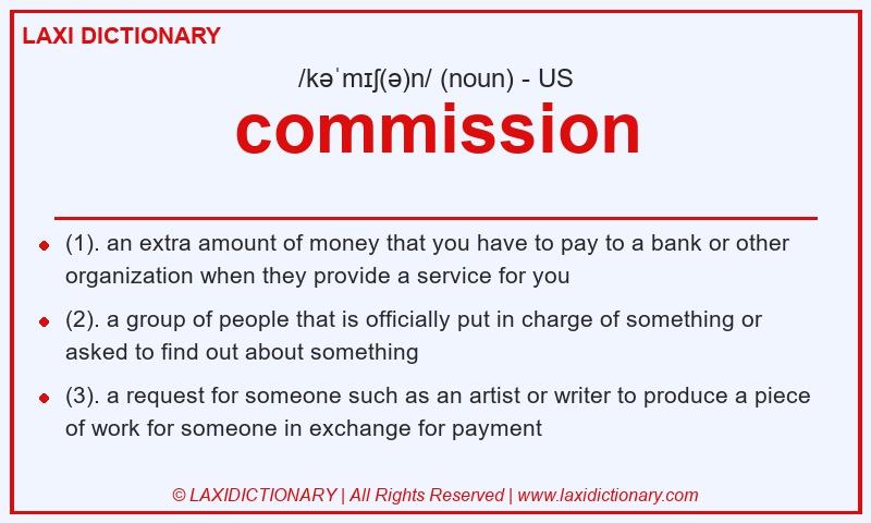 Definition commission in American English