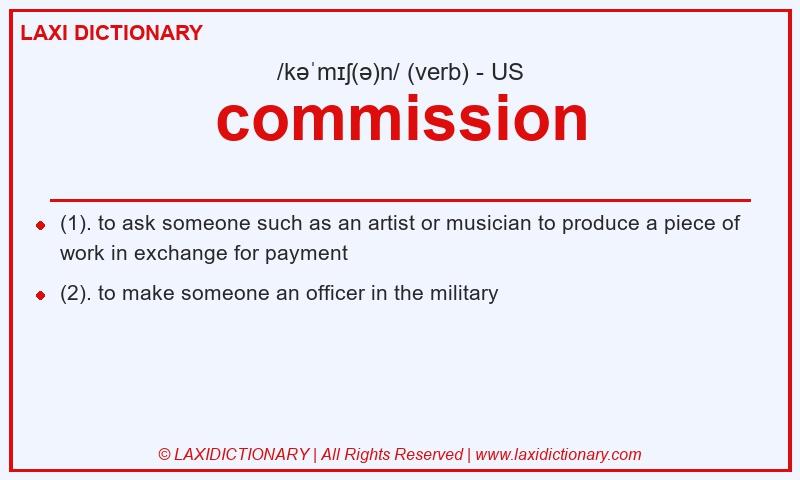 Definition commission in American English