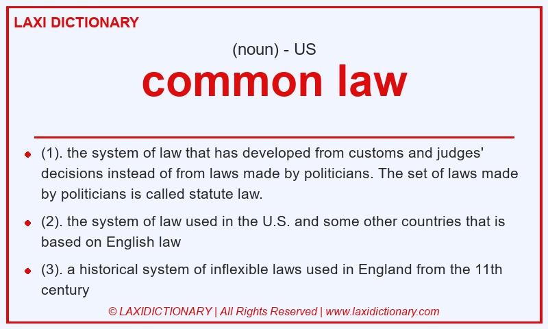 Definition common law in American English