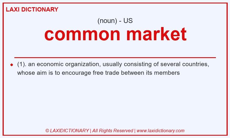 Definition common market in American English