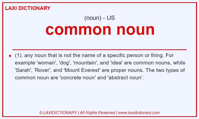 Definition common noun in American English