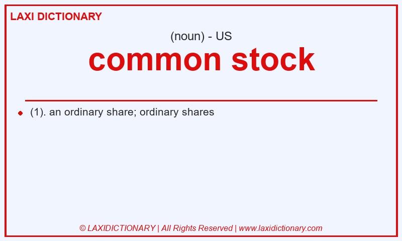 Definition common stock in American English
