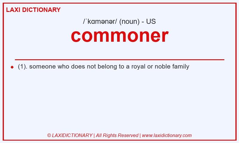 Definition commoner in American English