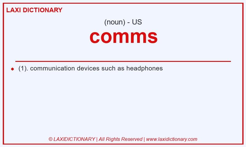 Definition comms in American English