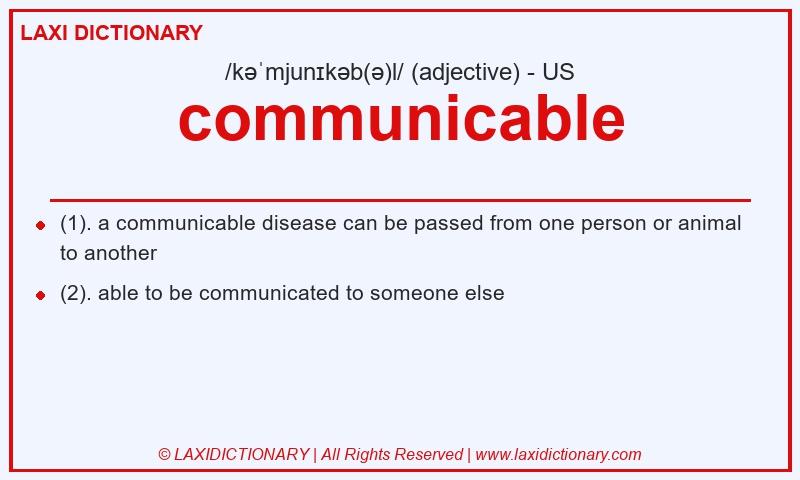 Definition communicable in American English