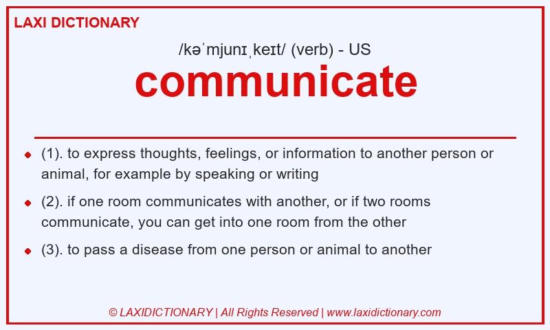 Definition communicate in American English
