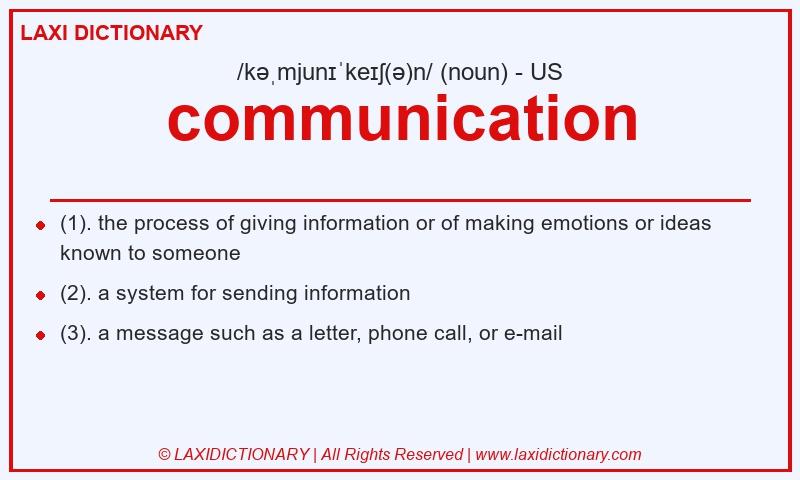 Definition communication in American English