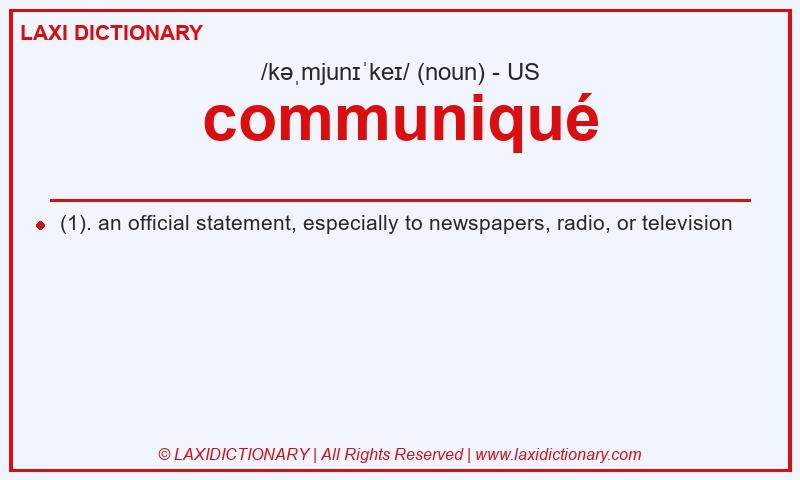 Definition communiqué in American English