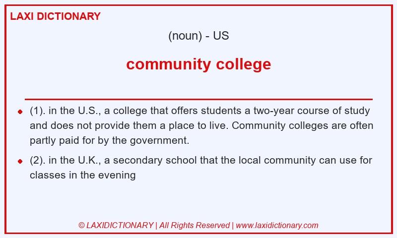 Definition community college in American English