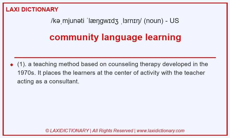 Definition community language learning in American English