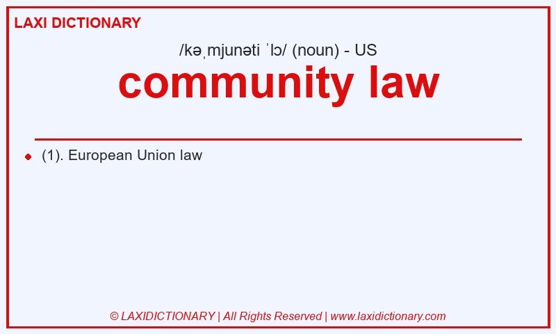 Definition community law in American English