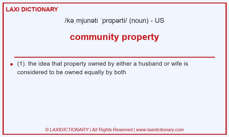 Definition community property in American English