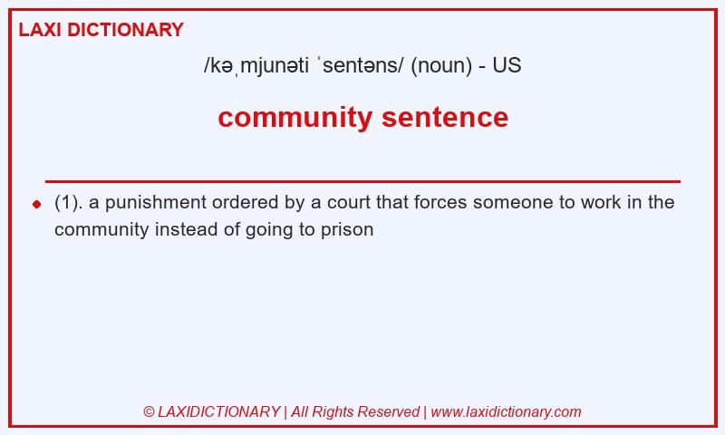 Definition community sentence in American English