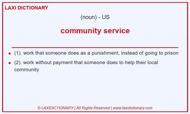 Definition community service in American English