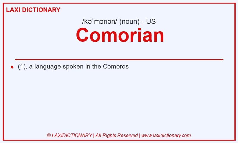 Definition Comorian in American English