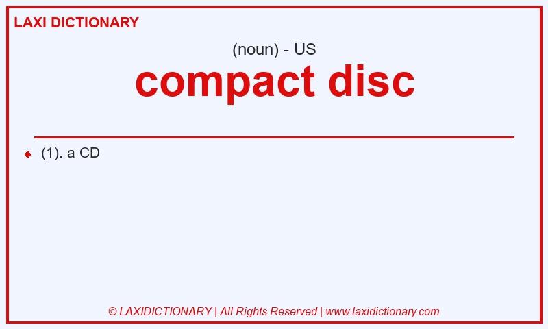 Definition compact disc in American English