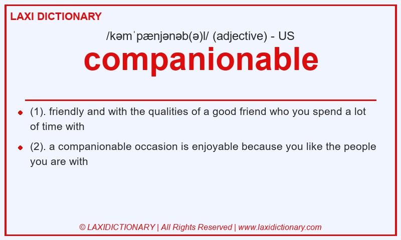 Definition companionable in American English