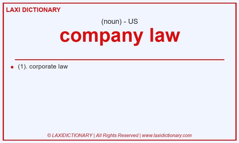 Definition company law in American English