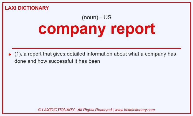 Definition company report in American English