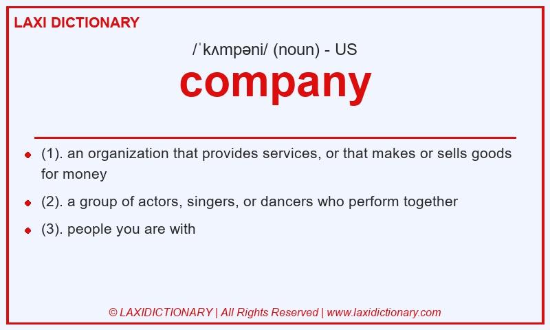 Definition company in American English