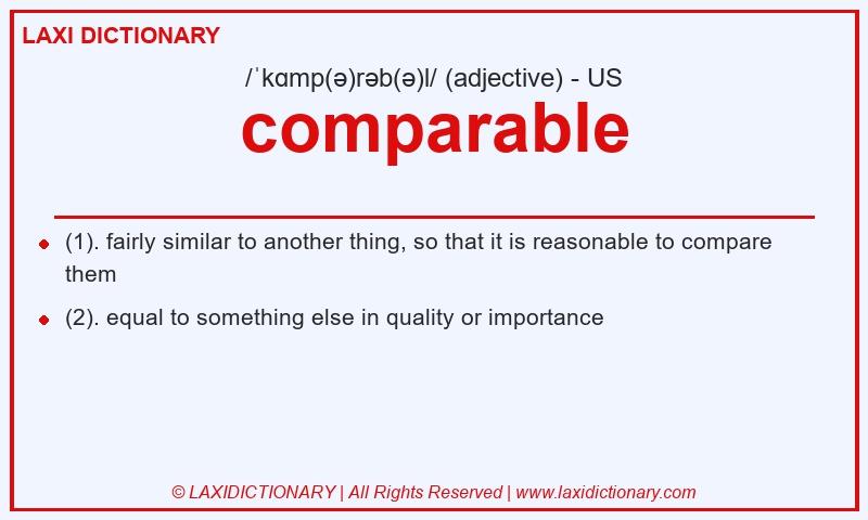Definition comparable in American English