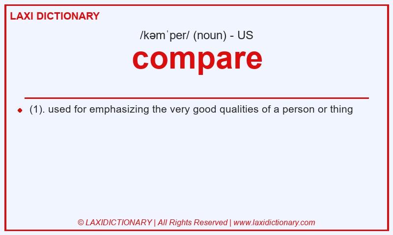 Definition compare in American English